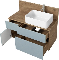 Акватон Тумба с раковиной Мишель 100 дуб рустикальный/фьорд – фотография-2